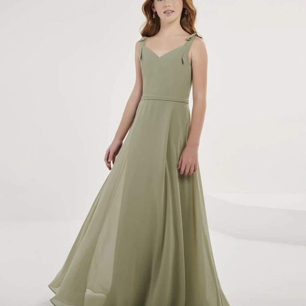 NWT Jr Bridesmaid Sage Green Floor Lenth Dress